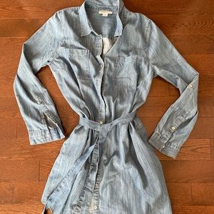 Motherhood Maternity Denim Tie Waist Dress